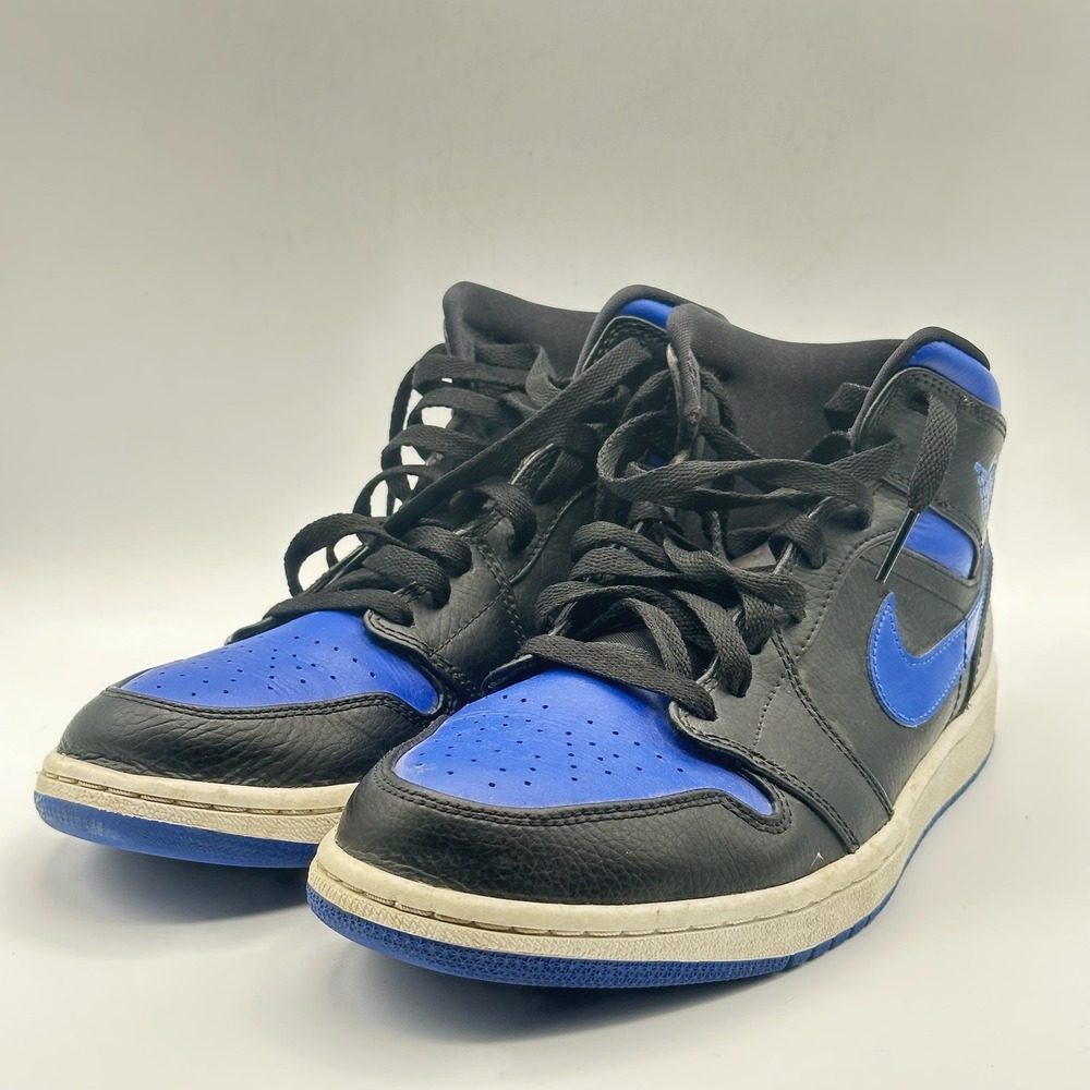 Nike Air Jordan 1‎ Mid Hyper Royal Black Blue Mens Size 9 554724-068 2019